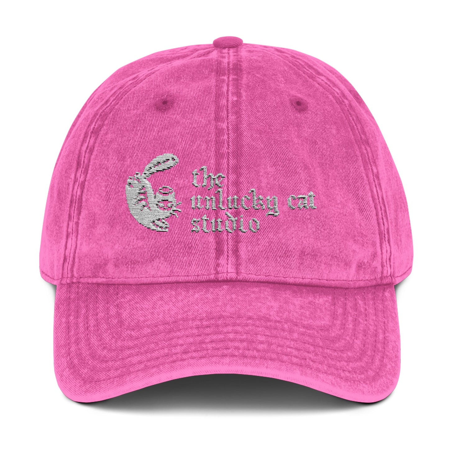 white logo hat.