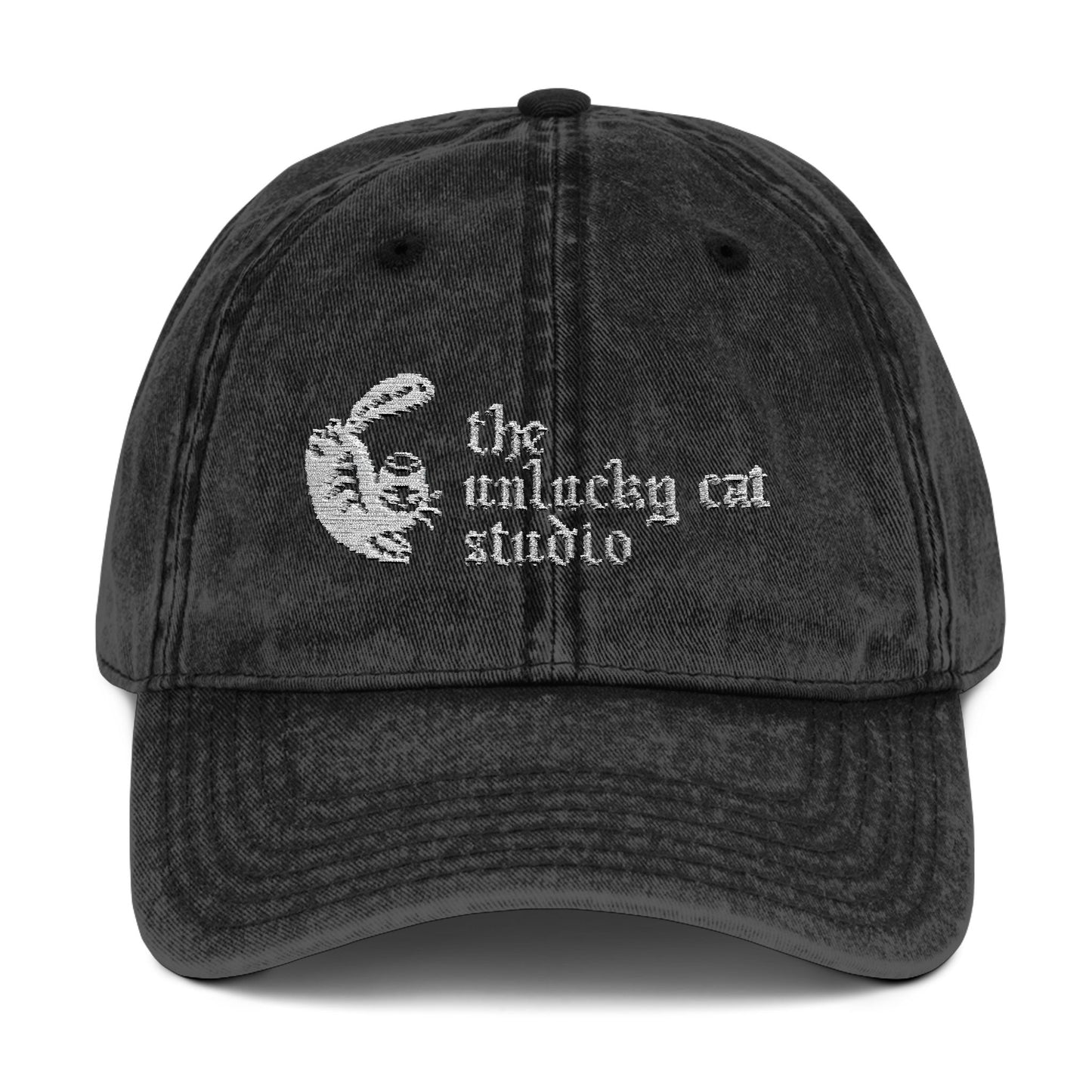 white logo hat.